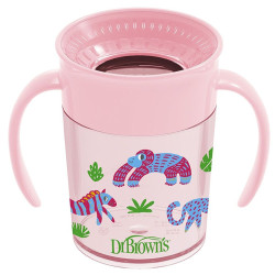 Dr Browns Cheers 360 Vaso Transicion Sin Boquilla Rosa 6m+ 200ml