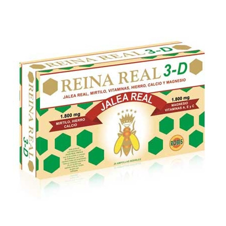 Reina Real 3-D Jalea Real Ampollas Bebibles 20 Uds