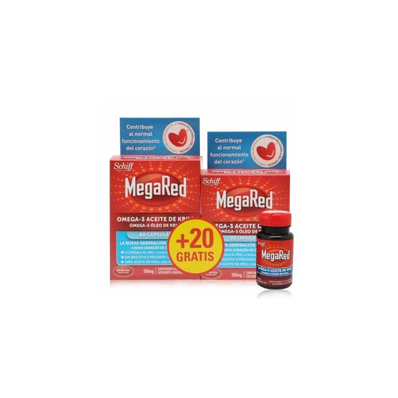 Megared Omega 3 Aceite de Krill 500mg 60 Capsulas + 20 Capsulas