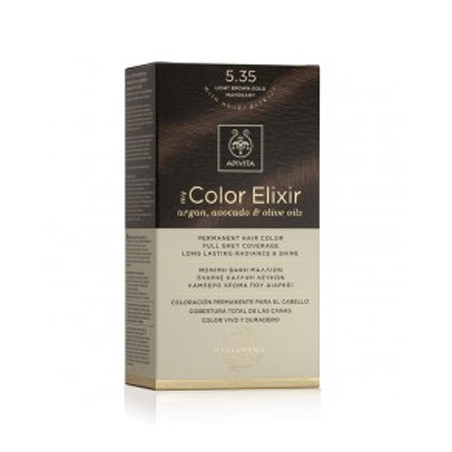 Apivita Tinte Permanente 5.35 Caoba Dorado Marron Claro