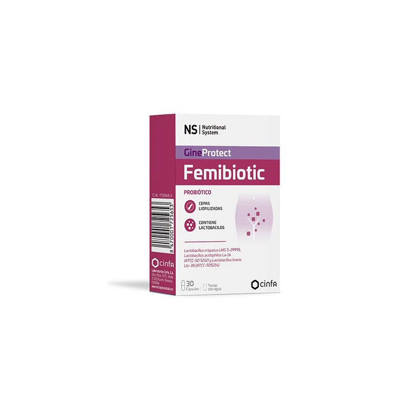 Nutritional System GineProtect Femibiotic 30Caps - Farmacia en Casa Online