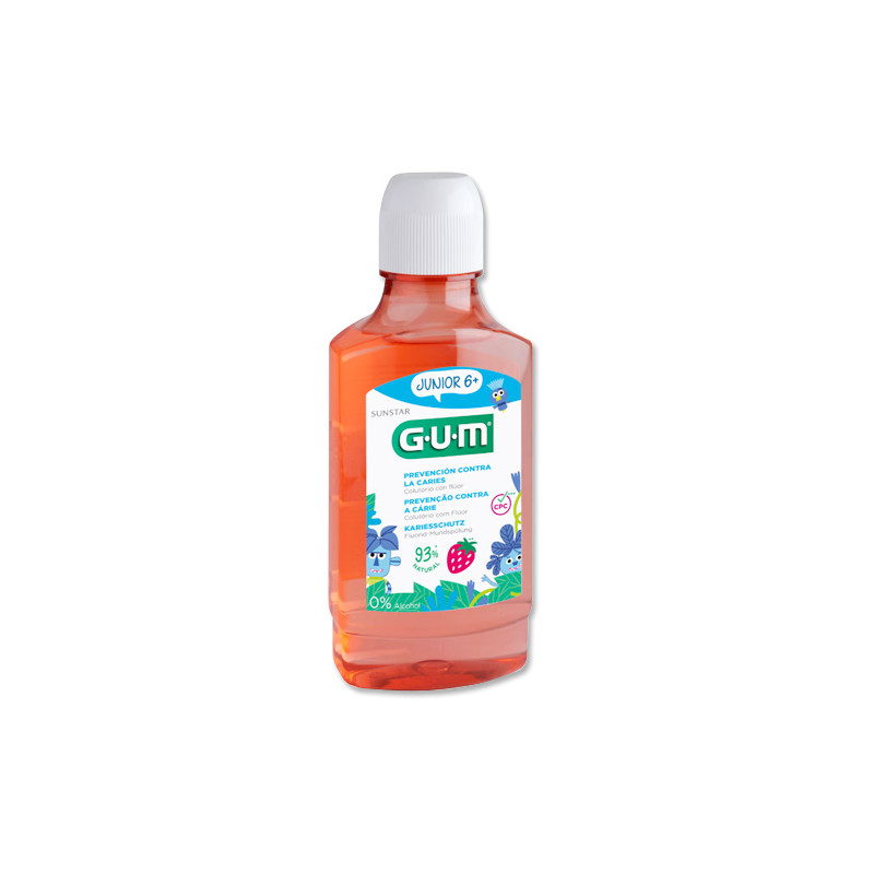 Gum Junior Colutorio Con Fluor Anticaries Sabor Fresa 300ml