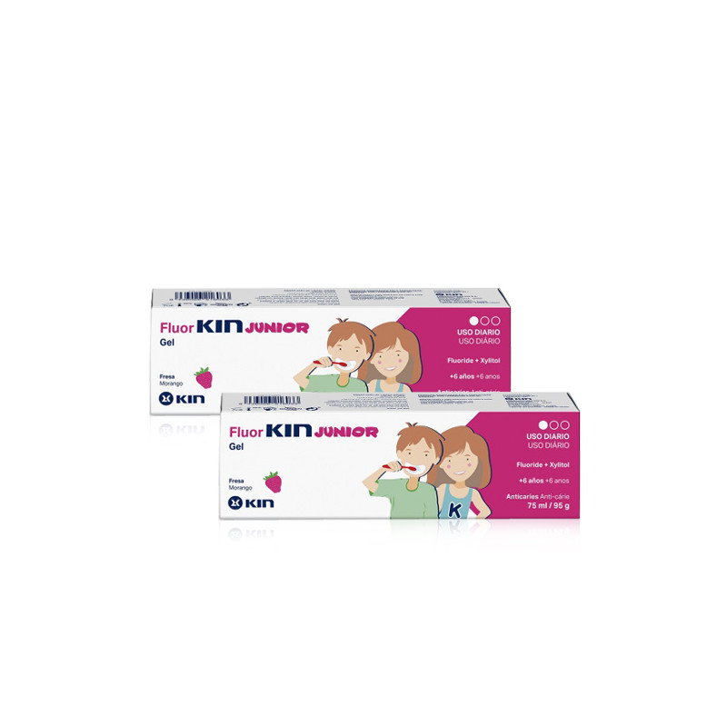 Fluorkin Junior Gel Dentifrico Anticaries Fresa Duplo 2x75ml