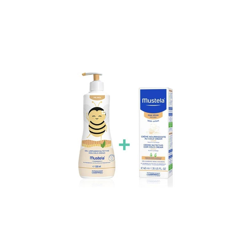 Mustela Gel de Baño Cold Cream 500ml +Crema Nutritiva P/Seca 40ml