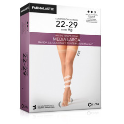Farmalastic Media Larga Puntera Abierta Comp Normal Negra T-MED