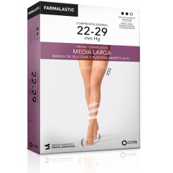 Farmalastic Media Larga Puntera Abierta Comp Normal Negra T-GDE
