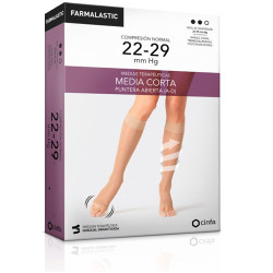 Farmalastic Media Corta Puntera Abierta Comp Normal Negra T/G