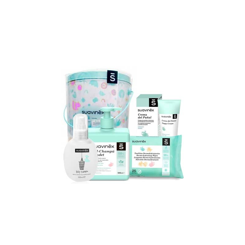Suavinex Cofre Primeros Cuidados Verde y Rosa 4 Productos