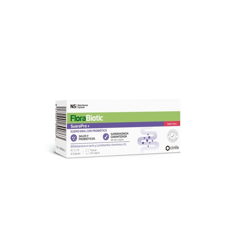 Nutritional System FloraBiotic SueroPro+ Sabor Fresa 6 Sobres - Farmacia en Casa Online