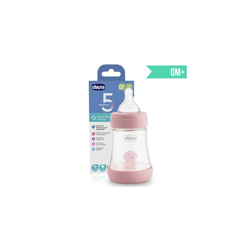 Chicco Perfect 5 Biberon Tetina Silicona 0m+ Rosa 150ml
