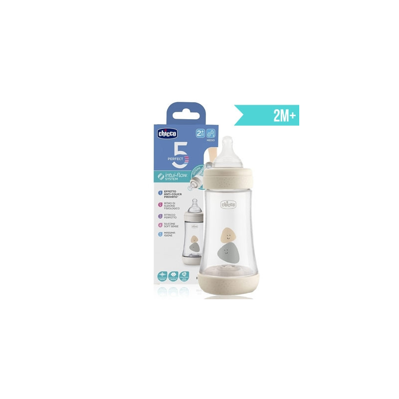 Chicco Perfect 5 Biberon Tetina Silicona 2m+ Neutro 240ml