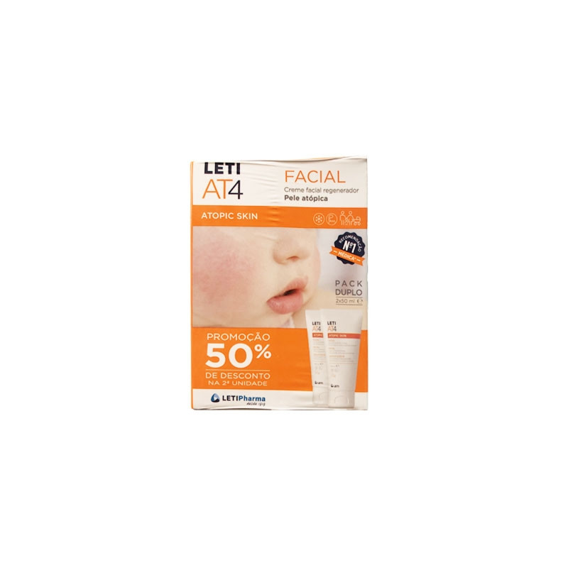 Leti AT4 Crema Facial Piel Atopica Duplo 2x50ml