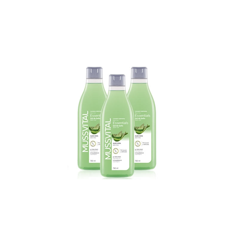 Mussvital Essentials Gel de Baño Aloe Vera Triplo 3x750ml