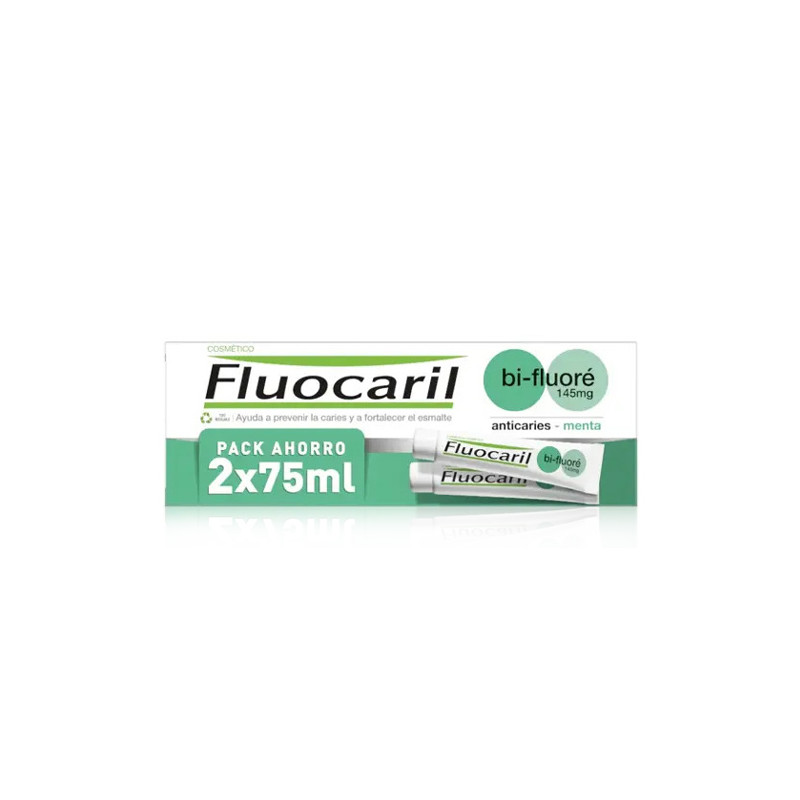 Fluocaril Bi-Fluore 145mg Pasta Dental Sabor Menta Duplo 2x75ml
