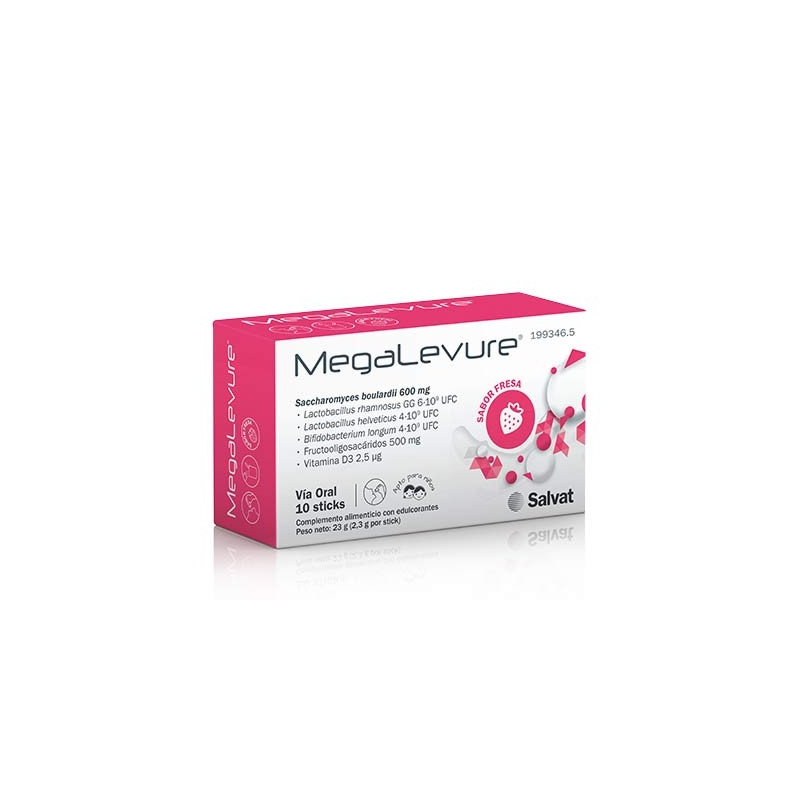 Megalevure Probiotico Sabor Fresa 10 Sticks