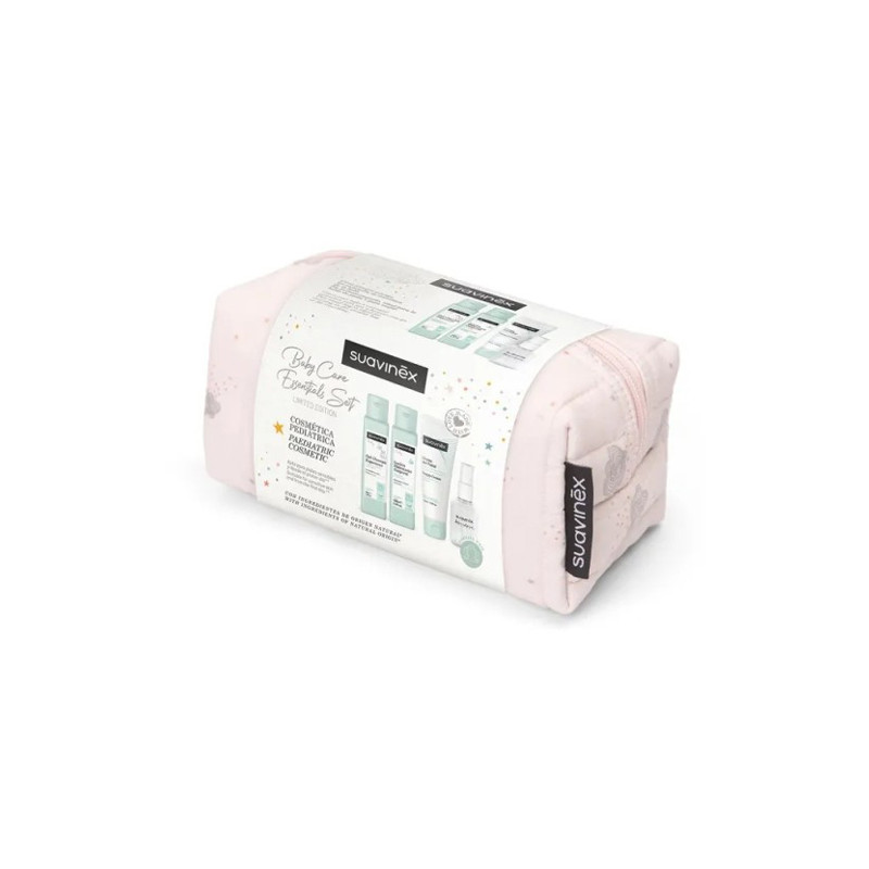 Suavinex Neceser Viaje de Tela Rosa 4 Productos