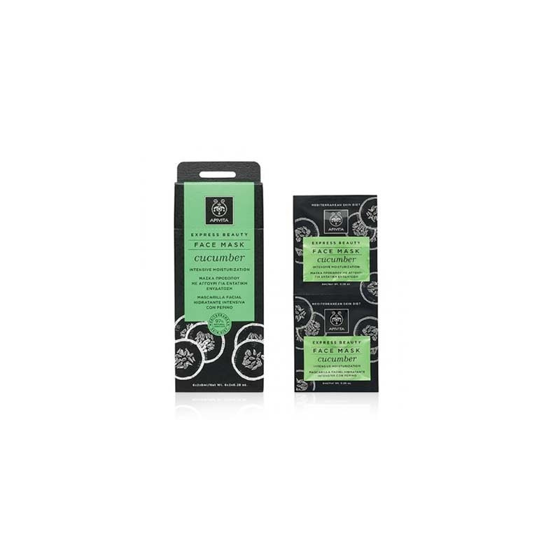 Apivita Express beauty Mascarilla Hidratante Pepino 2x8ml