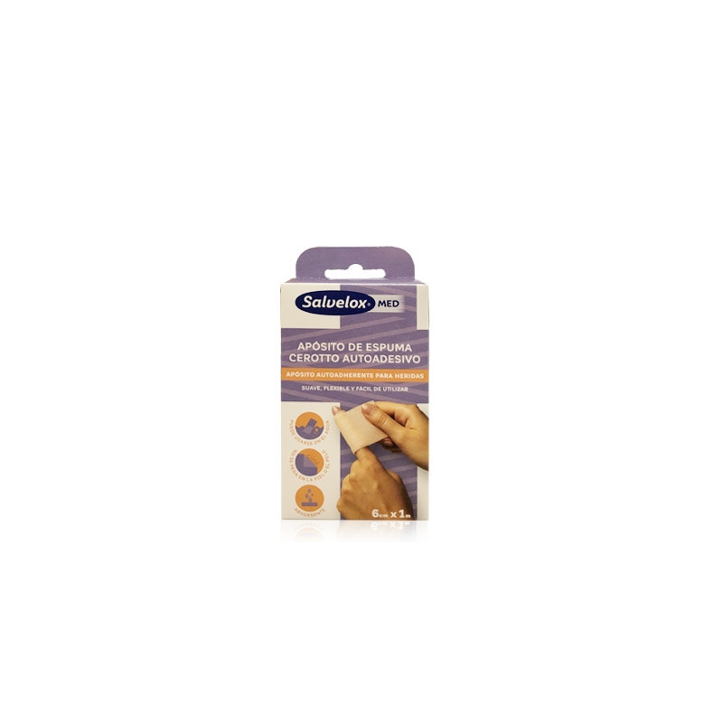 Salvelox Med Aposito de Espuma Autoadhesivo Heridas 6cmx1m