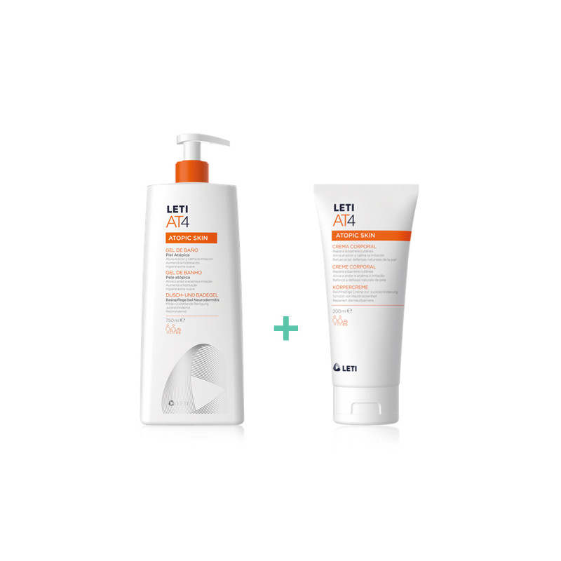 Leti At4 Gel de Baño Piel Atopica 750ml + Crema Corporal 200ml