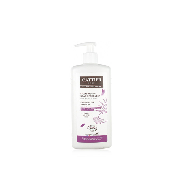 Cattier Champu Uso Frecuente sin Sulfatos Aloe Vera-Naranja 500ml