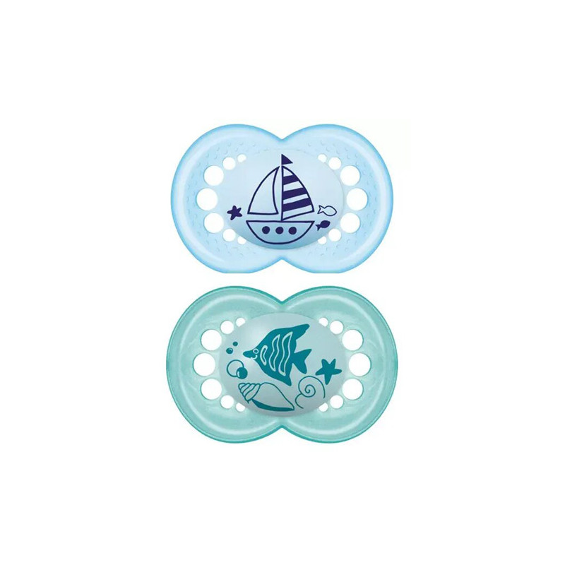 Mam Original Chupete Silicona Azul 16m+ 2 Uds