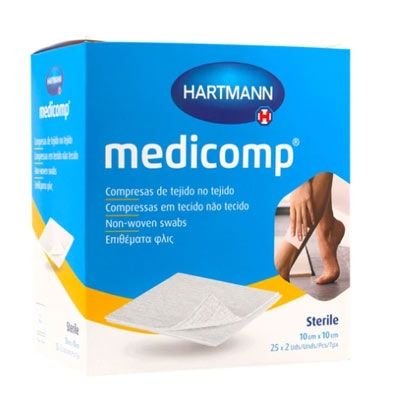 Hartmann Medicomp Gasa Suave Sin Tejer 10x10cm 25 Sobres