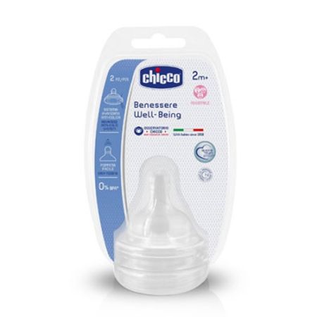 Chicco Benessere Tetina Silicona Well-Being 2m+ 2Uds