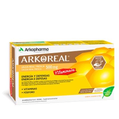 Arkoreal Jalea Real Fresca 500mg Vitaminada Sabor Naranja 20 Amp