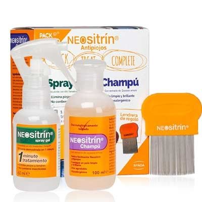 Neositrin champú antipiojos 100ml + spray gel 60ml + lendrera