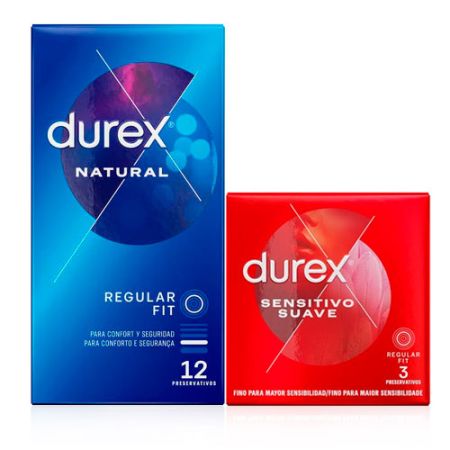 Durex Preservativo Natural 12 Uds + Sensitivo Suave 3 Uds