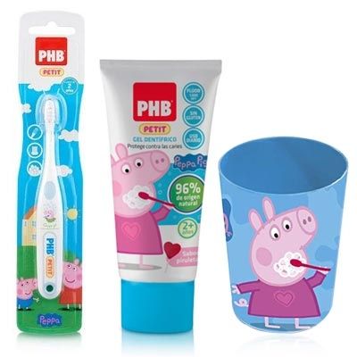 PHB Petit cepillo Dental Pepa Pig + Petit Gel 50ml + Vaso