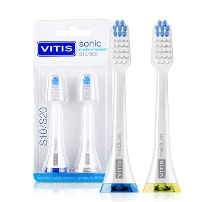 Vitis Sonic Medio Recambio Cepillo Dental Electrico 2 Uds