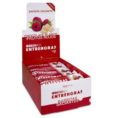 Obegrass Entrehoras Barrita Chocolate Blanco Frutos Rojos 20 Uds