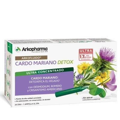 Arkofluido Cardo Mariano Detox Ultra Concentrado 20 Ampollas