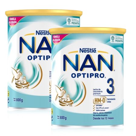 Nestle Nan Optipro 3 Leche Crecimiento Duplo 2x800gr