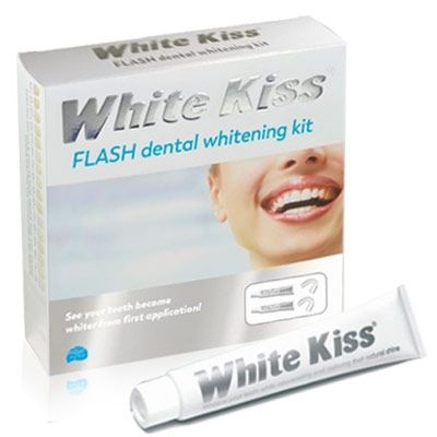 White Kiss Flash Kit Blanqueamiento Dental Duplo + Dentifrico