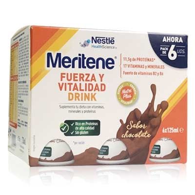 MERITENE FUERZA Y VITALIDAD CHOCOLATE DRINKS 10+2 125ML