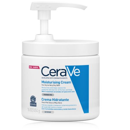 Cerave Crema Hidratante Piel Seca-Muy Seca con Dosificador 454gr