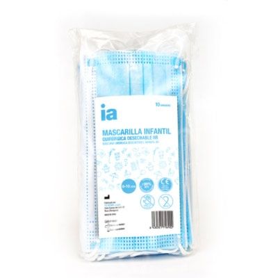 Interapothek Mascarilla Quirurgica Infantil Tipo IIR Azul 10 Uds