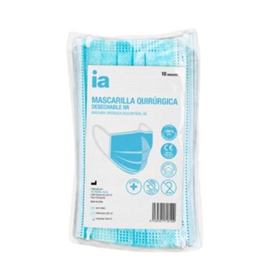 Interapothek Mascarilla Quirurgica IIR CE Azul 10 Uds