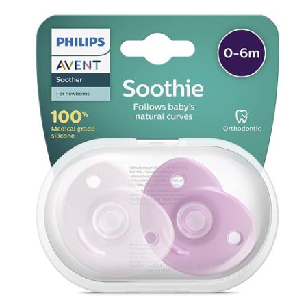 Avent Chupetes Shootie Silicona Rosa 0-6m 2 Uds