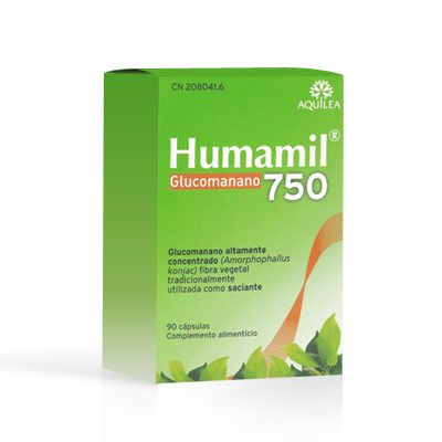 Aquilea Humamil Glucomanano 750 Fibra Saciante 90 Capsulas
