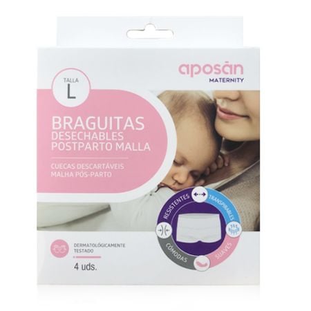 Aposan Maternity Braguitas Desechables Postparto Malla T-L 4 Uds - Farmacia  en Casa Online
