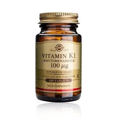 Solgar Vitamina K Natural 100 mcg 100 Comprimidos
