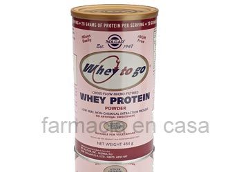 Solgar Whey to go proteína suero polvo (fresa) 454 grs