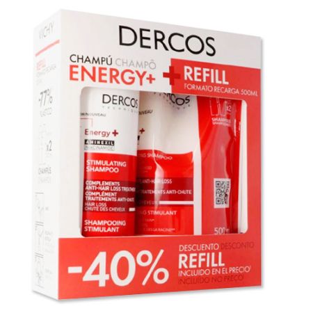 Vichy Dercos Energy+ Champu Estimulante 400ml + Recarga 500ml