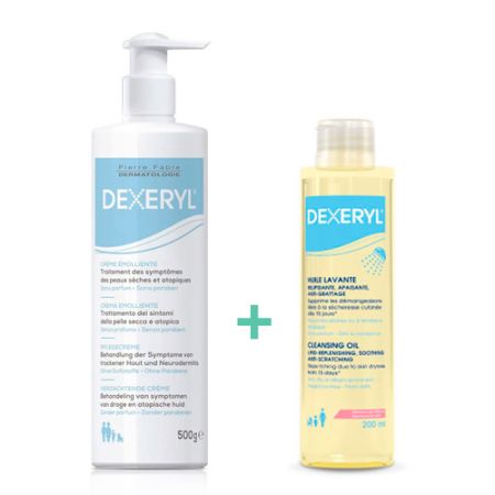 Dexery Crema Emoliente 500ml + Aceite Limpiador 200ml