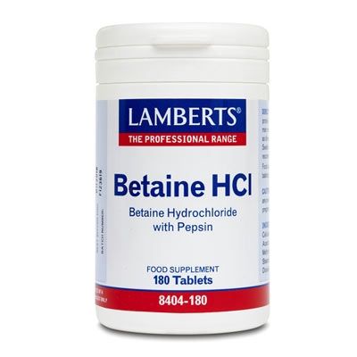 Lamberts Betaine HCI Ayuda Digestiva 180 Tabletas