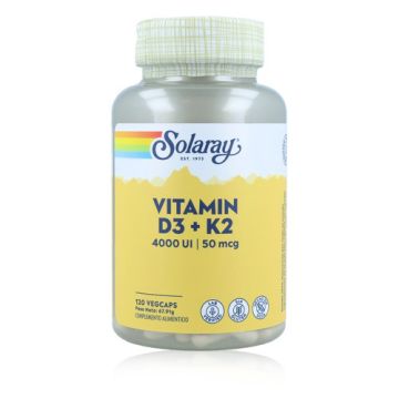 Solaray Vitamina D3 + k2 Salud Osea 120 Capsulas