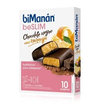 Bimanan Beslim Barritas Chocolate Negro con Naranja 10 Uds